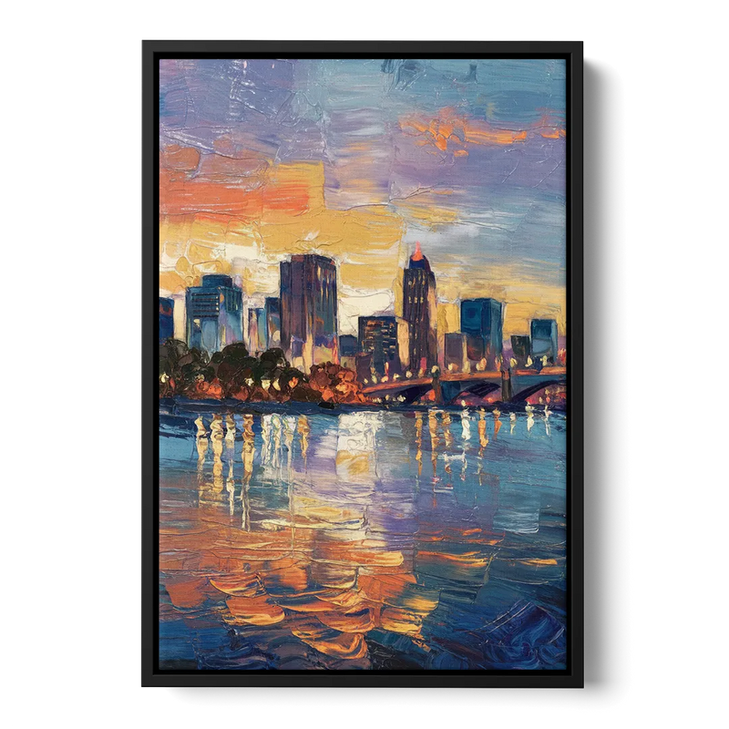 Baton Rouge Riverfront Beauty - Black Frame Canvas