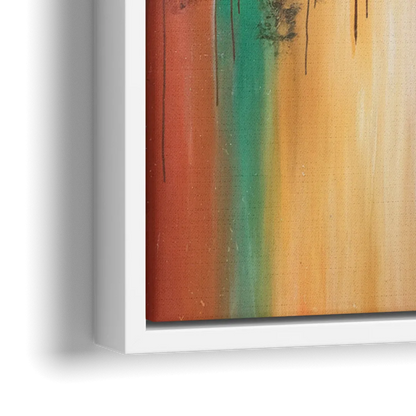 Tulsa Skyline Sunset - Close-Up White Frame Canvas