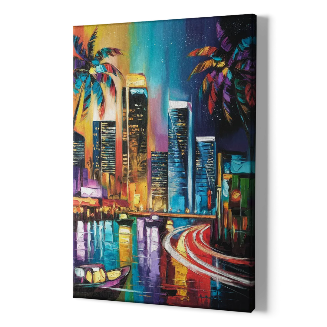 Miami Downtown Energy - Canvas Print Art Sides