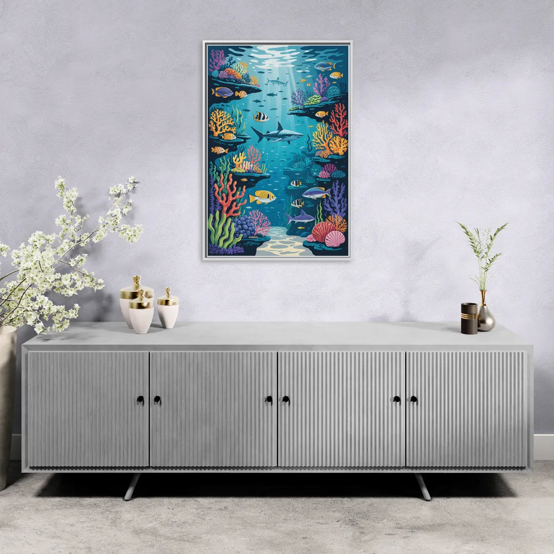 Vancouver Aquarium Life - Living Room White Frame Canvas