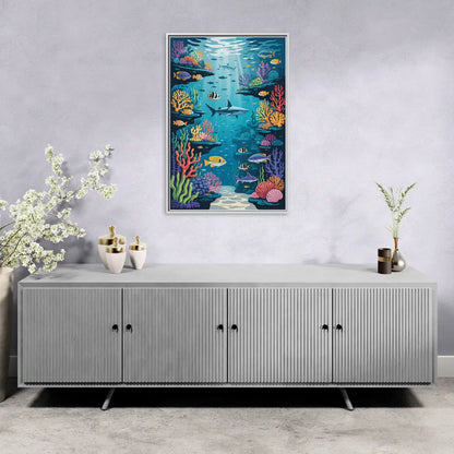 Vancouver Aquarium Life - Living Room White Frame Canvas