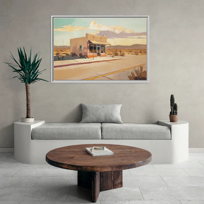 Marfa Roadside Charm - Living Room White Frame Canvas