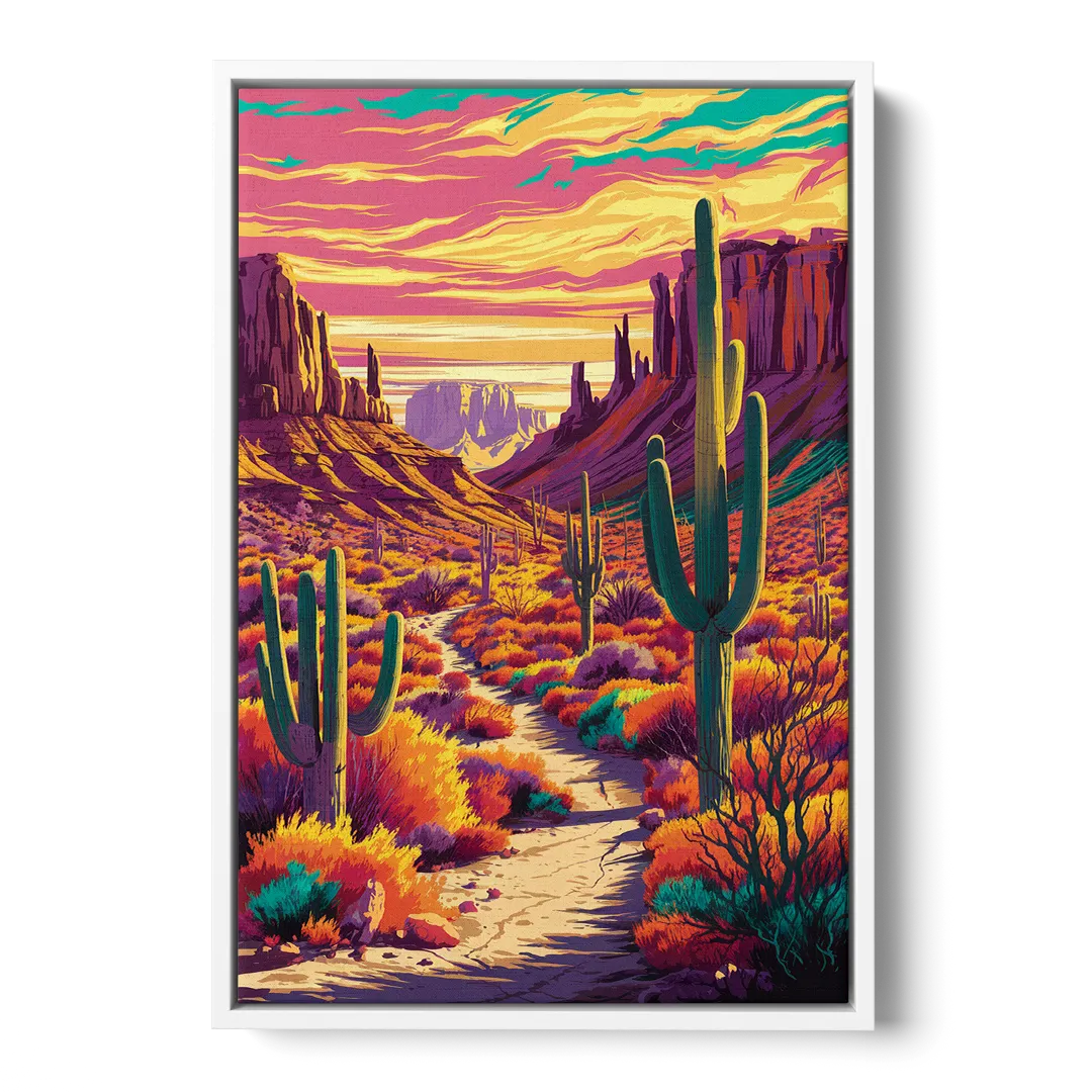 Bisbee Colorful Southwest Vibes - White Frame Canvas