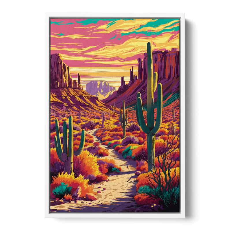 Bisbee Colorful Southwest Vibes - White Frame Canvas