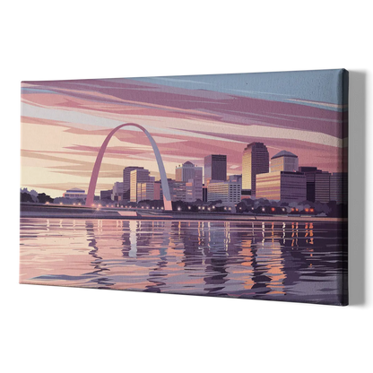 St. Louis Riverfront Panorama - Canvas Print Art Sides