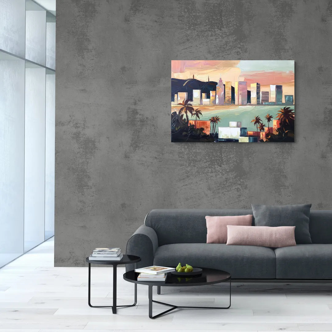 San Jose Downtown Skyline - Canvas Wall Art Living Room