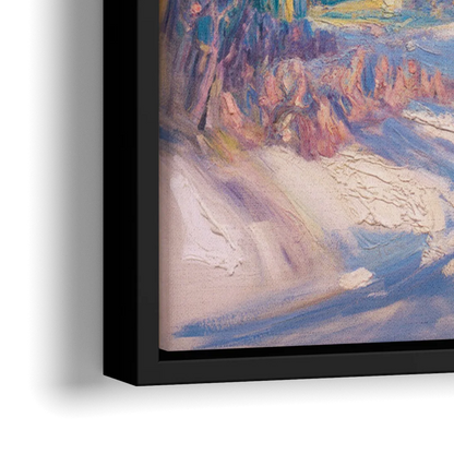 Whistler Snowy Peaks - Close-Up Black Frame Canvas