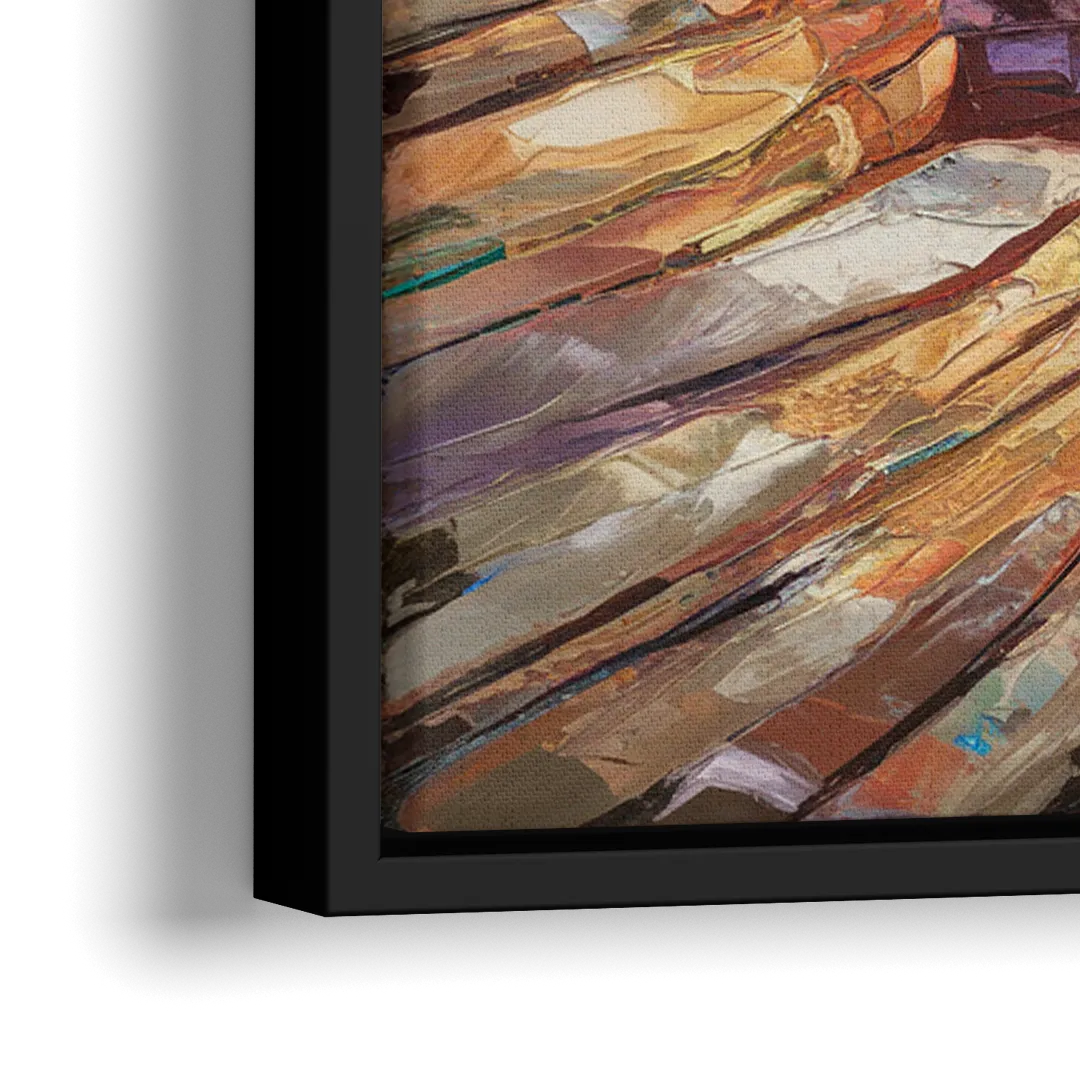 San Diego Coastal Cliffs - Close-Up Black Frame Canvas