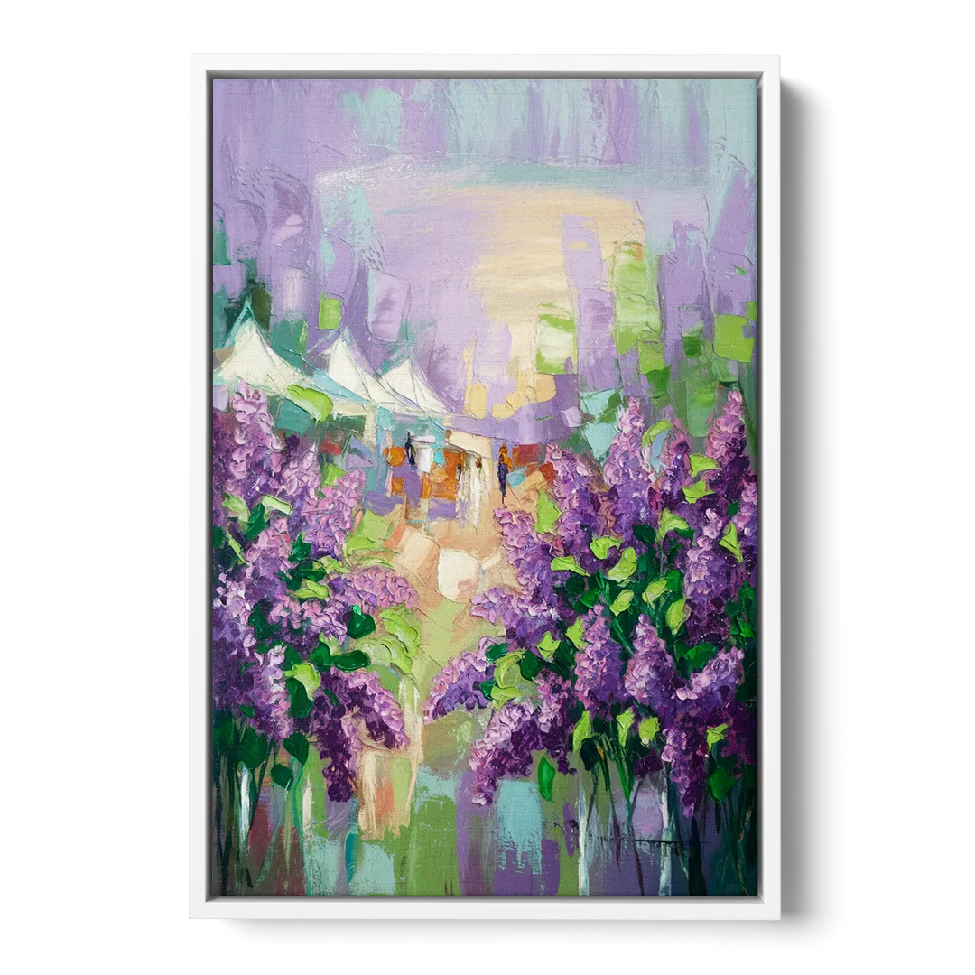 Rochester Lilac Festival Scene - White Frame Canvas