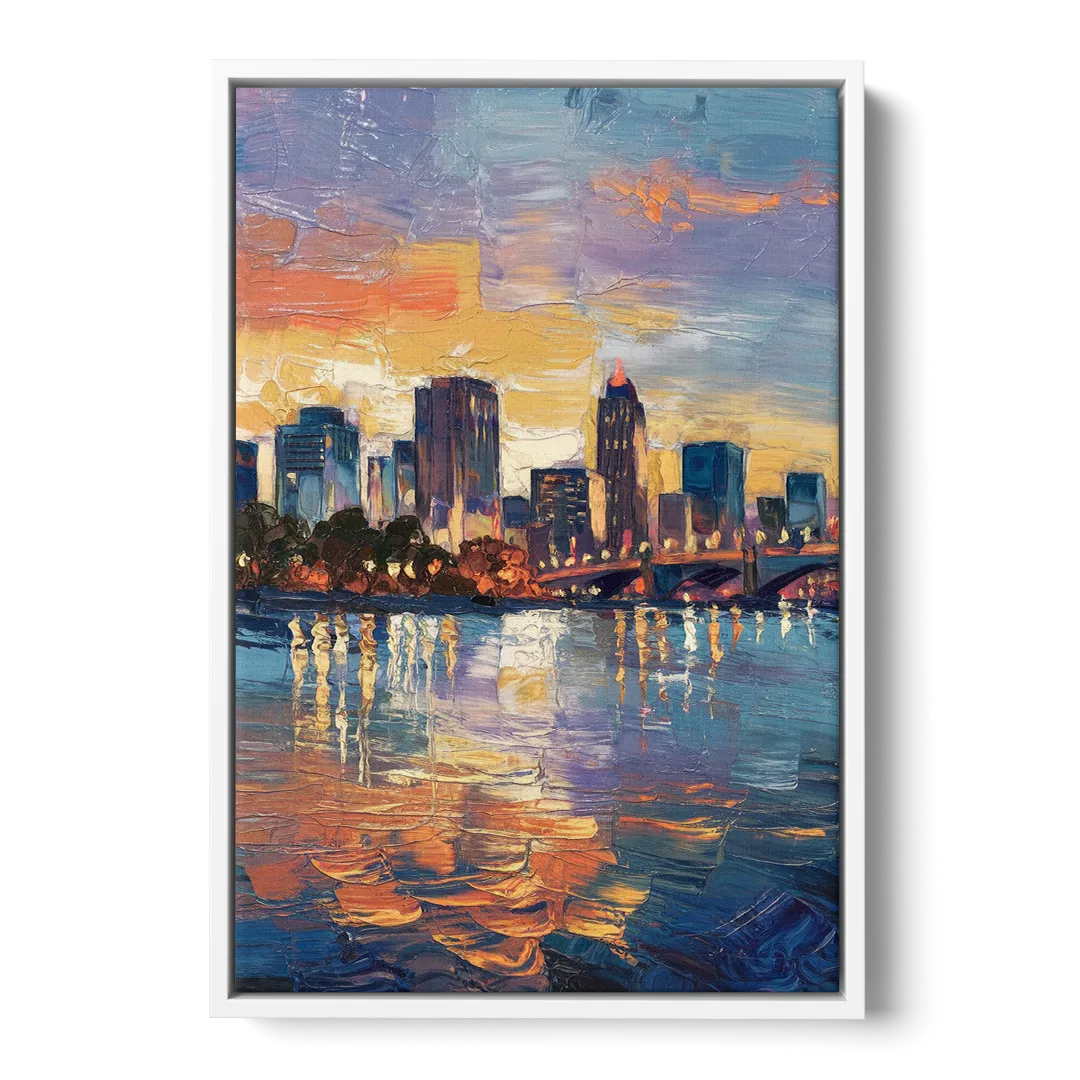 Baton Rouge Riverfront Beauty - White Frame Canvas
