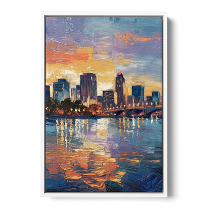 Baton Rouge Riverfront Beauty - White Frame Canvas