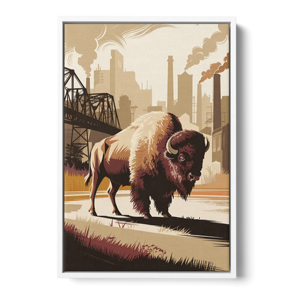 Buffalo Industrial Heritage - White Frame Canvas