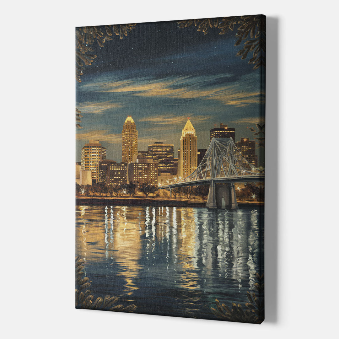 Louisville Downtown Skyline - Canvas Wall Art Indoor