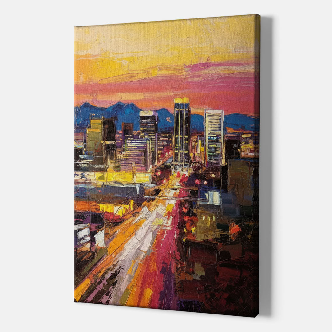 Phoenix Arizona Downtown Lights - Canvas Wall Art Indoor