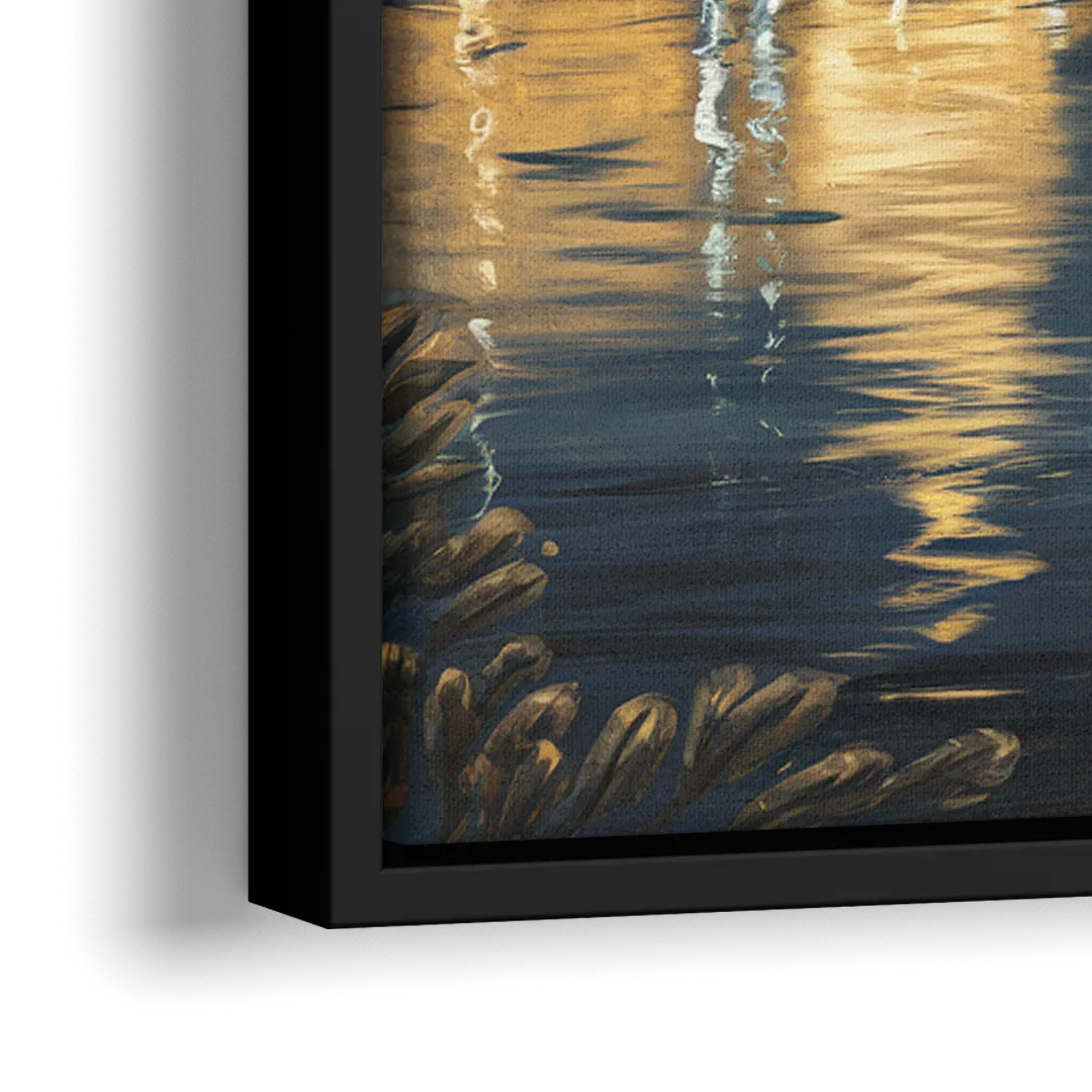 Louisville Downtown Skyline - Close-Up Black Frame Canvas