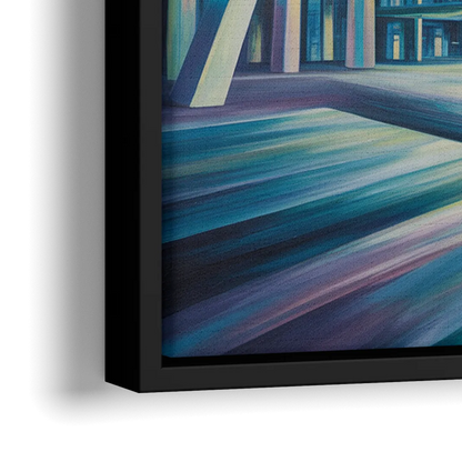 Nathan Phillips Square Night Lights - Close-Up Black Frame Canvas