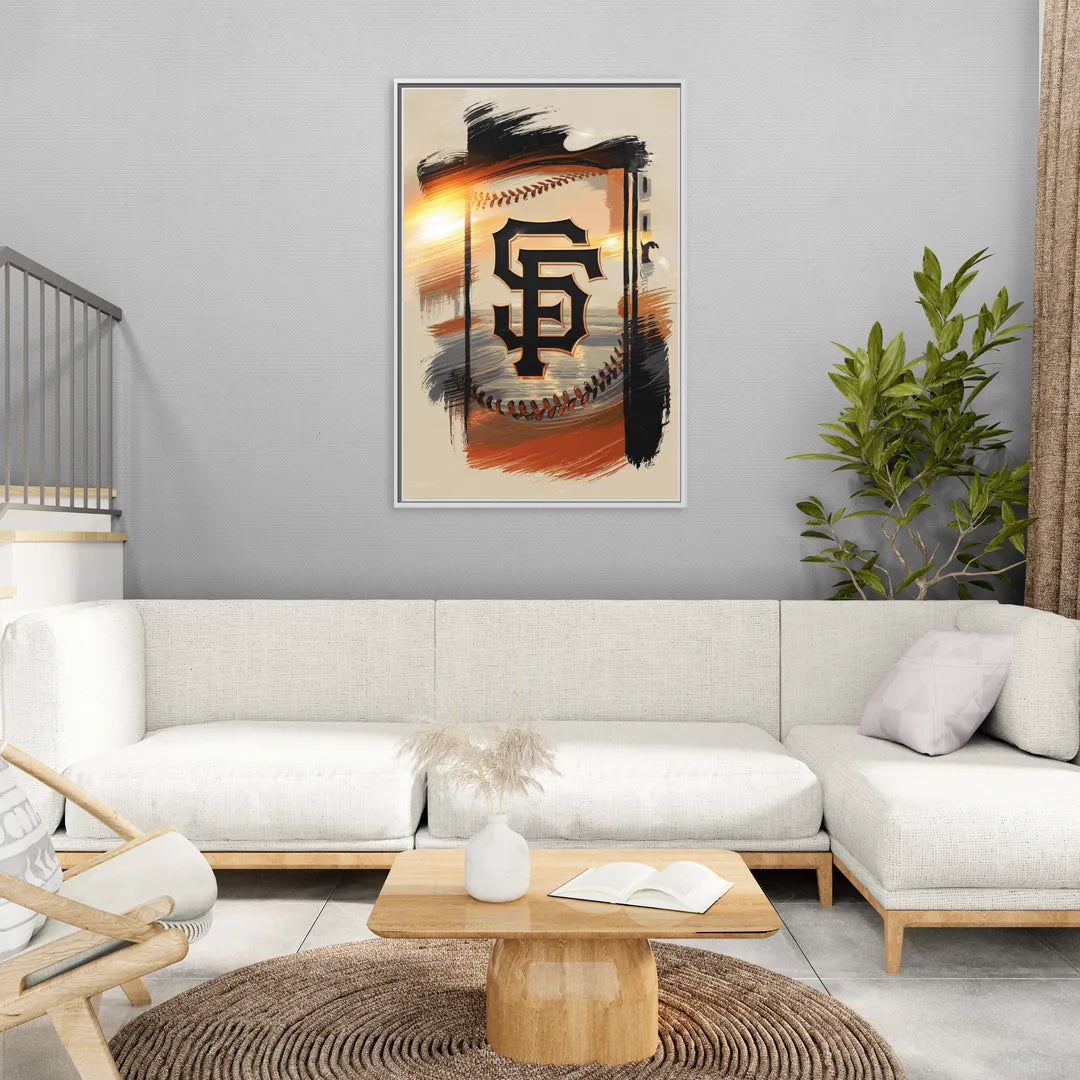 San Francisco Giants Logo Design - Living Room White Frame Canvas