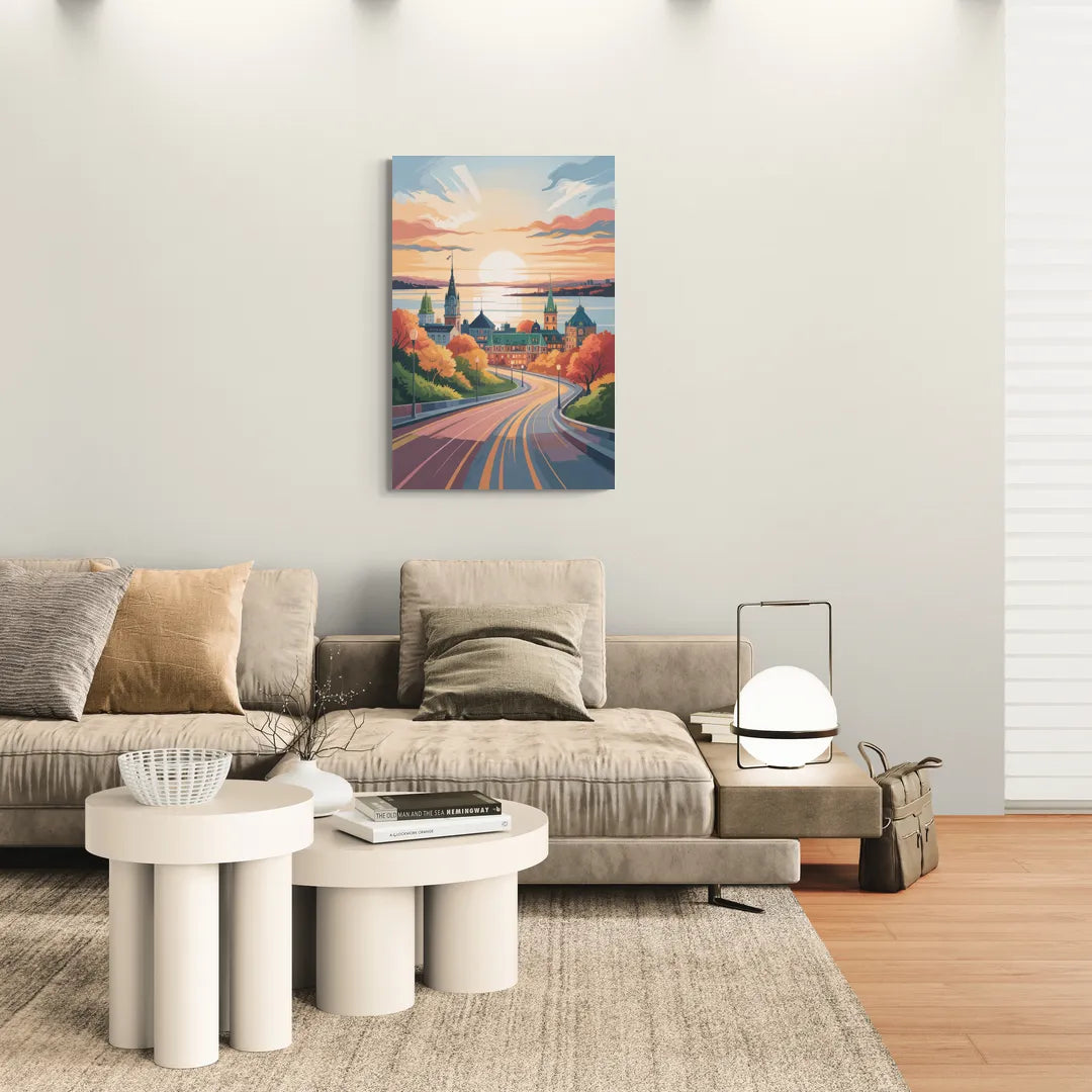 Quebec City Sunrise - Canvas Wall Art Living Room