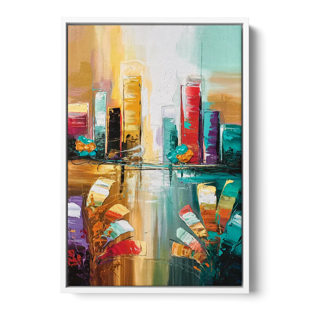 Grand Rapids Artistic City Vibes - White Frame Canvas