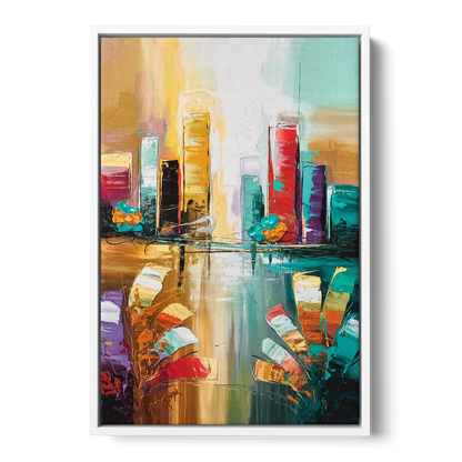 Grand Rapids Artistic City Vibes - White Frame Canvas