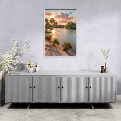 Jacksonville St. Johns River - Living Room White Frame Canvas