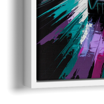 Miami Vice Neon Nights - Close-Up White Frame Canvas