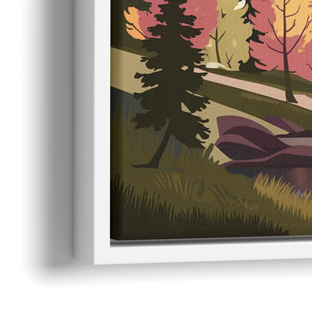 Telluride Alpine Landscape - Close-Up White Frame Canvas