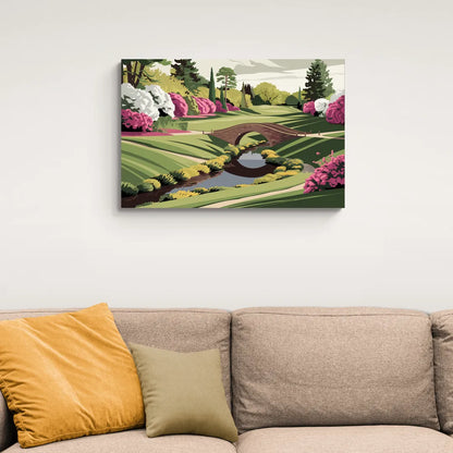 Augusta National Green Landscape - Canvas Wall Art Living Room