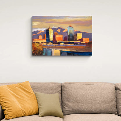 El Paso Skyline View - Canvas Wall Art Living Room