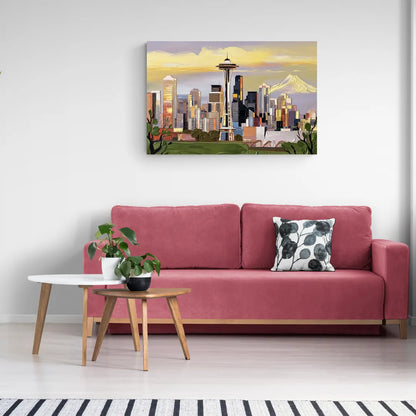 Seattle Downtown Skyline - Canvas Wall Art Living Room
