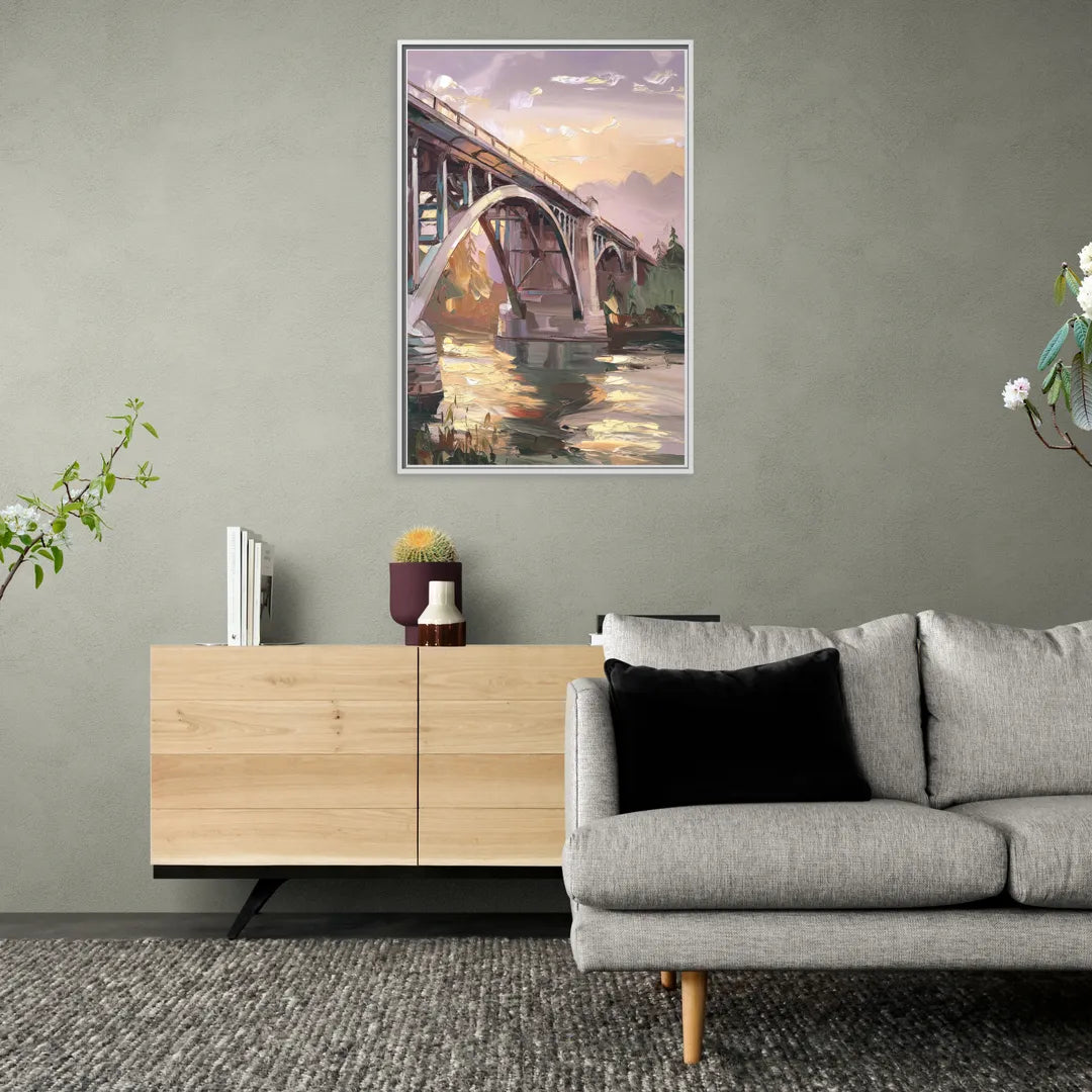 Spokane Historic Landmarks - Living Room White Frame Canvas