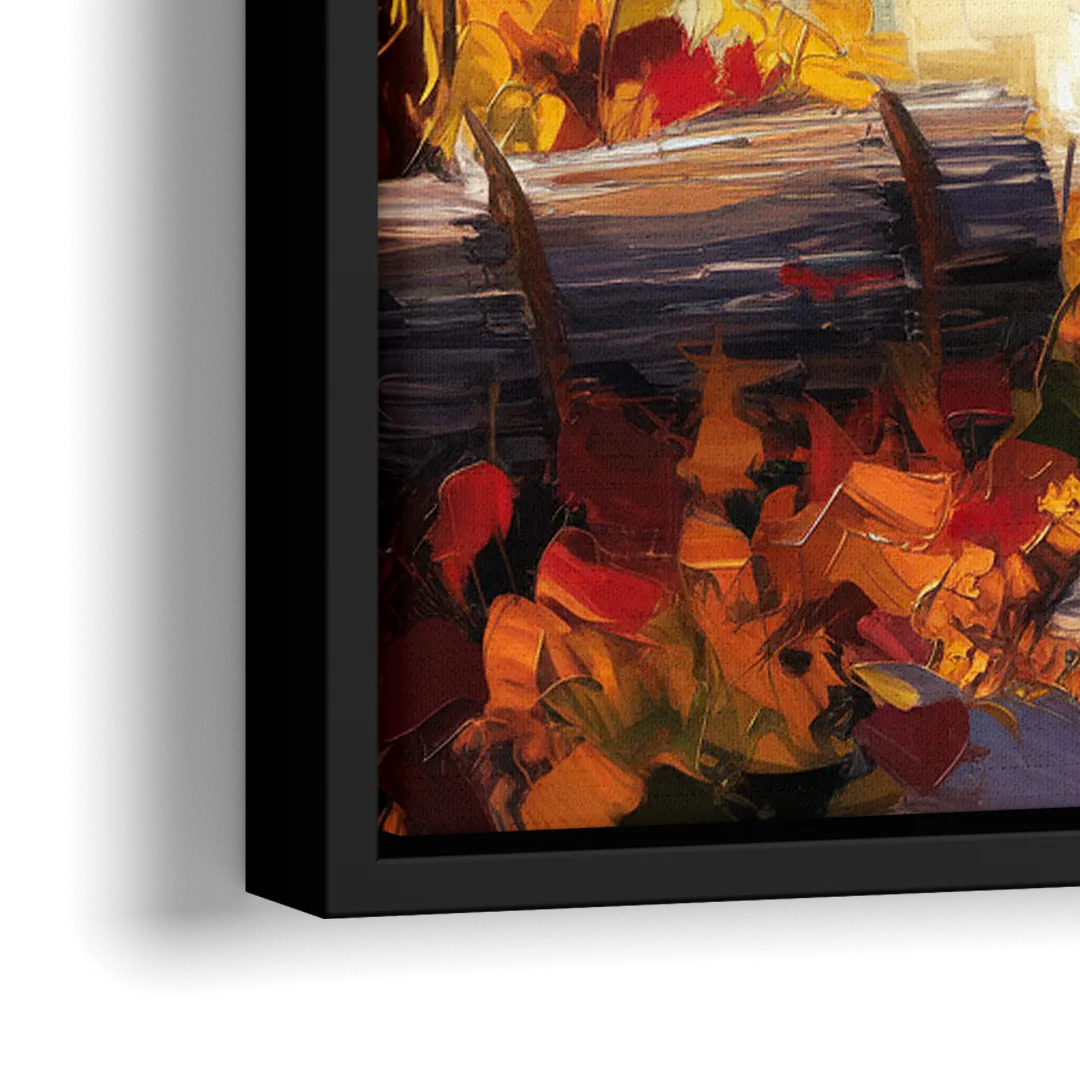 Bar Harbor Fall Foliage Views - Close-Up Black Frame Canvas