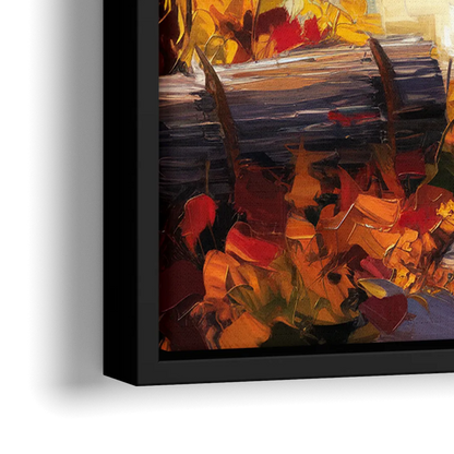 Bar Harbor Fall Foliage Views - Close-Up Black Frame Canvas