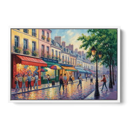 Rue Saint Paul Vibes - White Frame Canvas