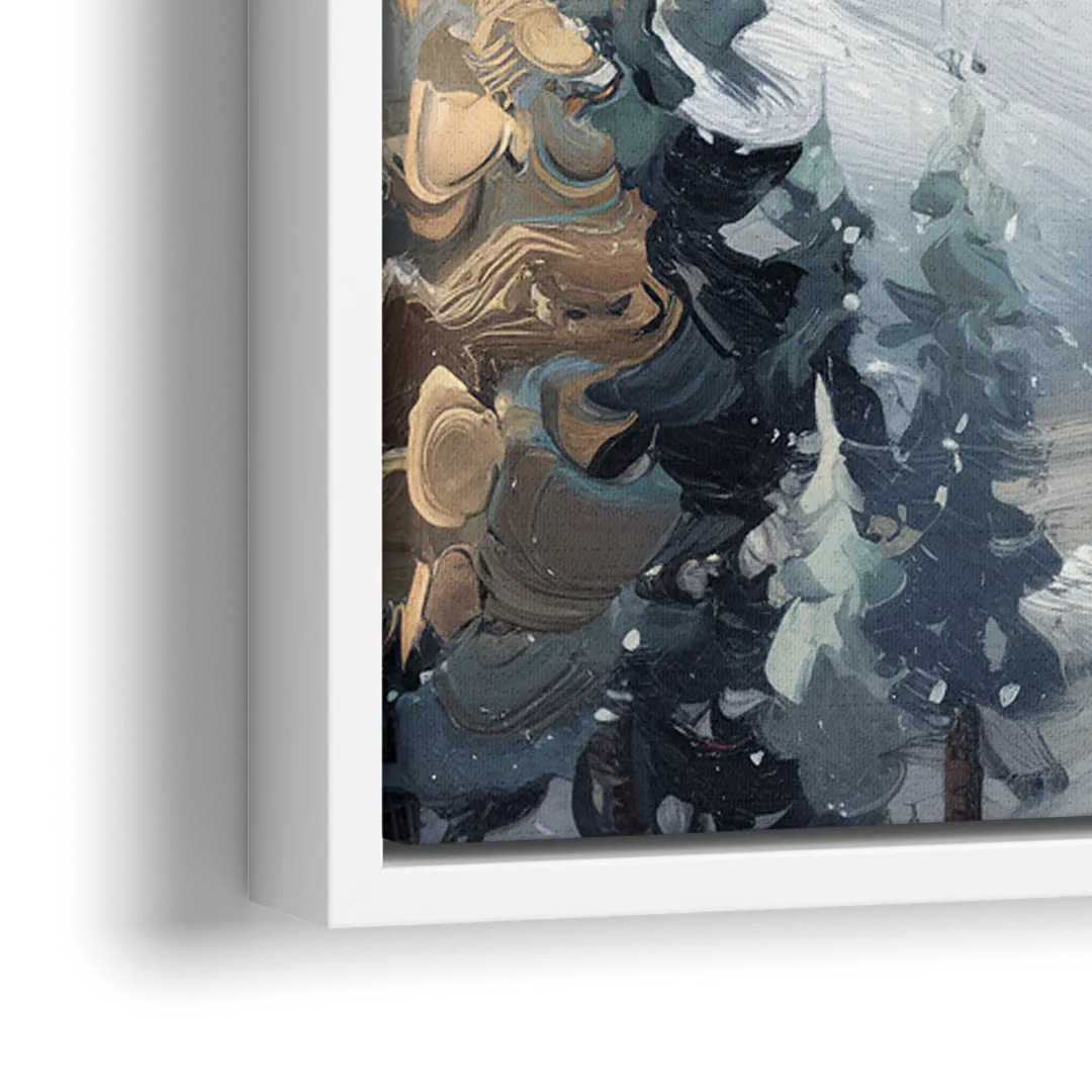 Vail Winter Wonderland - Close-Up White Frame Canvas