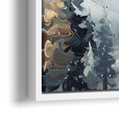 Vail Winter Wonderland - Close-Up White Frame Canvas
