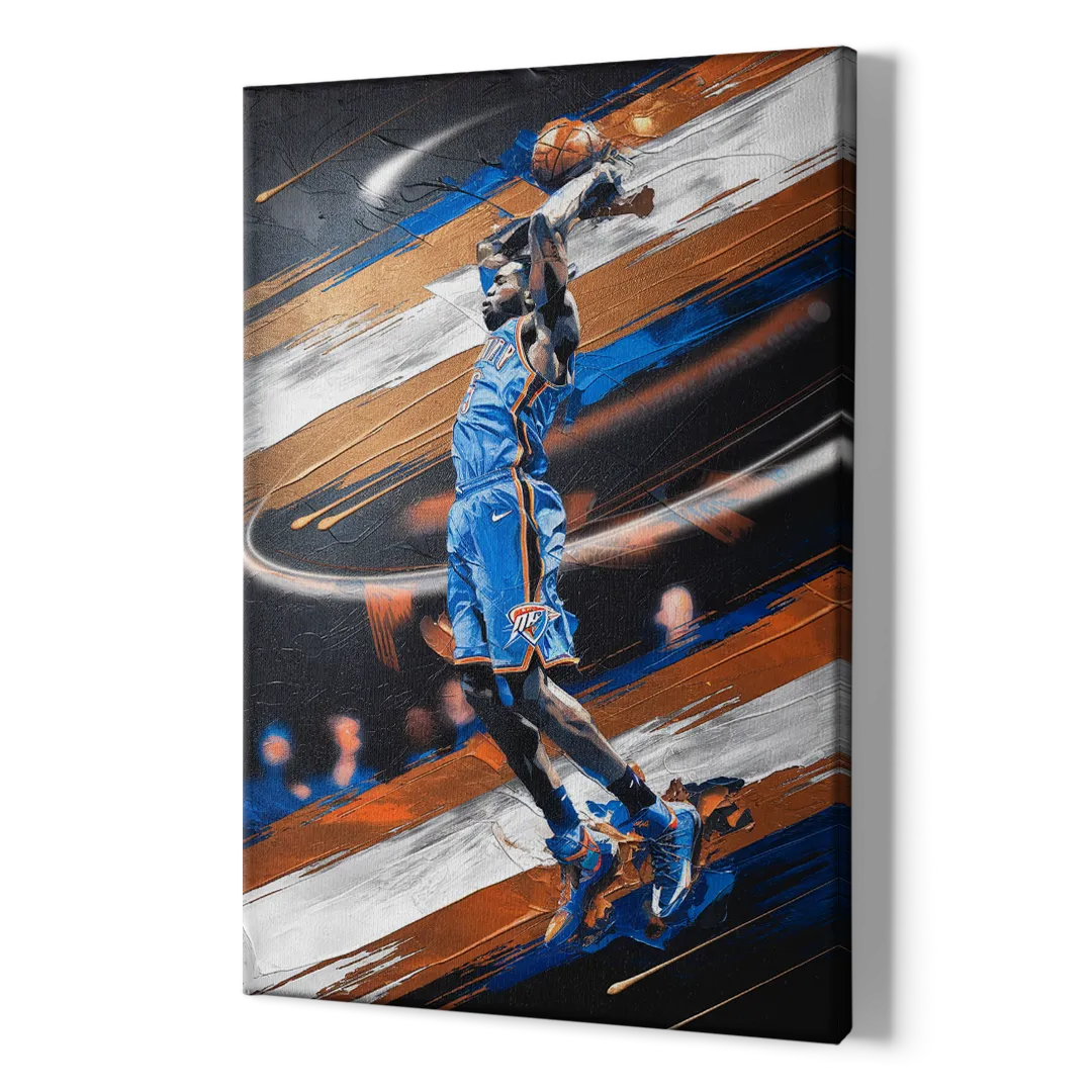 Oklahoma City Thunder Basketball - Canvas Print Art Sides