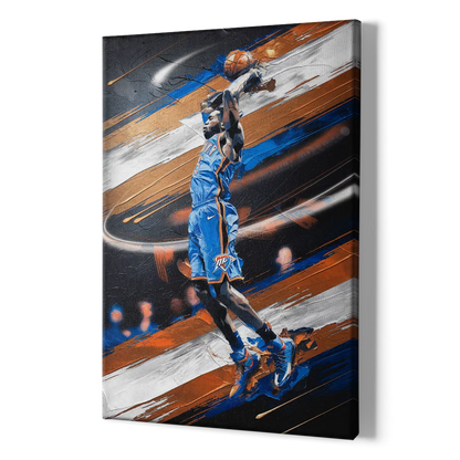 Oklahoma City Thunder Basketball - Canvas Print Art Sides