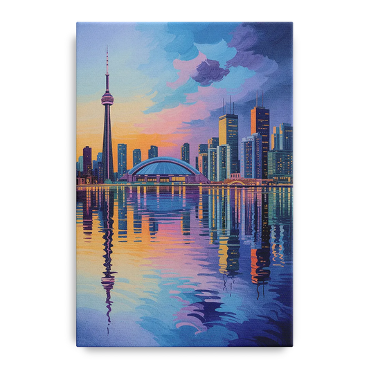 Toronto Skyline Evening Glow - Canvas Wall Art