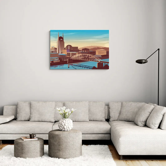 Nashville Historic Landmarks - Canvas Wall Art Living Room