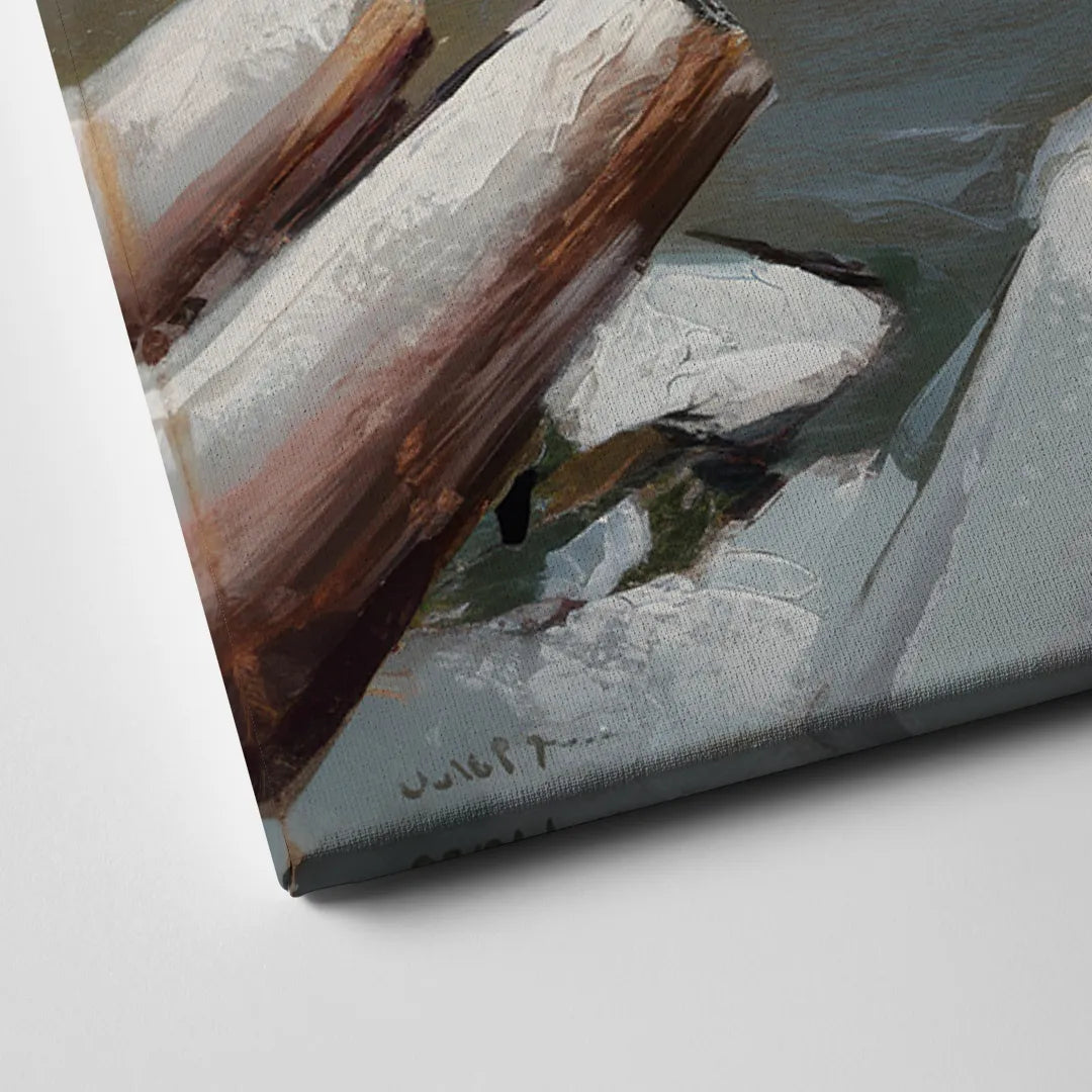 Lake Placid Frozen Lake Beauty Canvas Close Up
