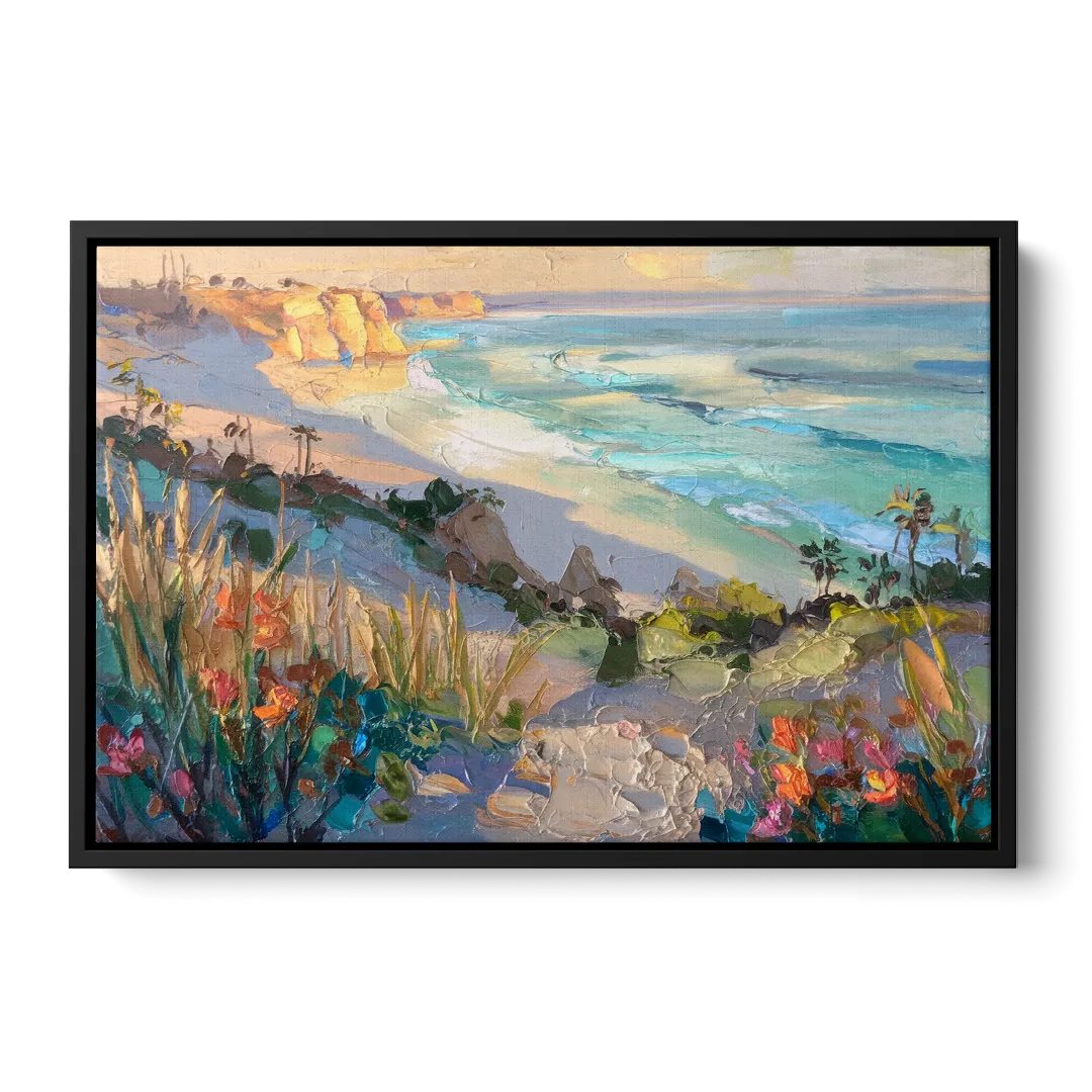 La Jolla Pacific Blues - Black Frame Canvas