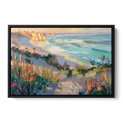 La Jolla Pacific Blues - Black Frame Canvas