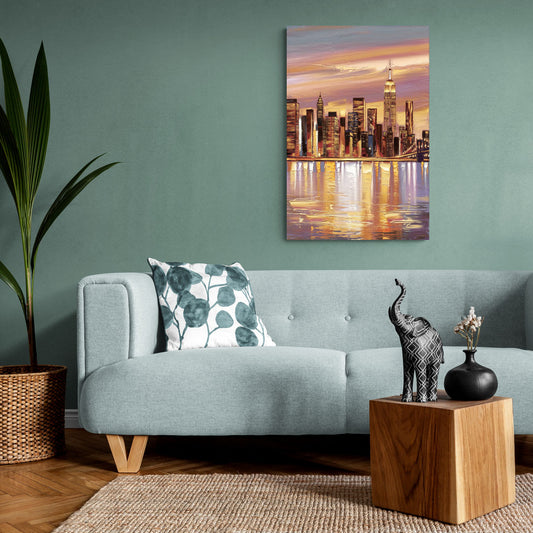 New York City Skyline at Dusk - Canvas Wall Art Living Room