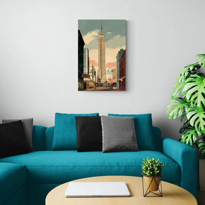 New York City Empire State Building Sunny - Canvas Wall Art Living Room