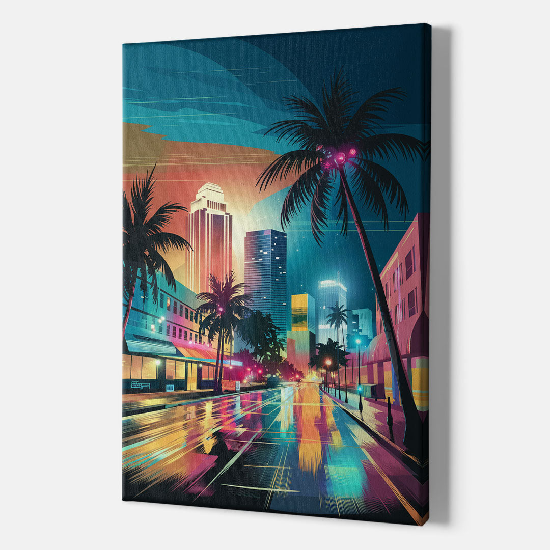 Miami Artistic Streets - Canvas Wall Art Indoor