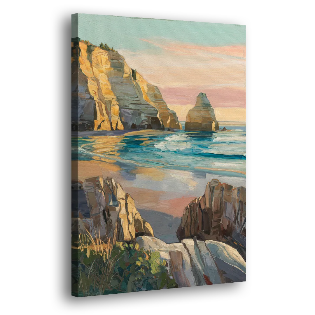 Bandon Ocean Cliffs - Canvas Print Art Sides