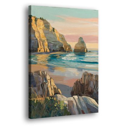 Bandon Ocean Cliffs - Canvas Print Art Sides