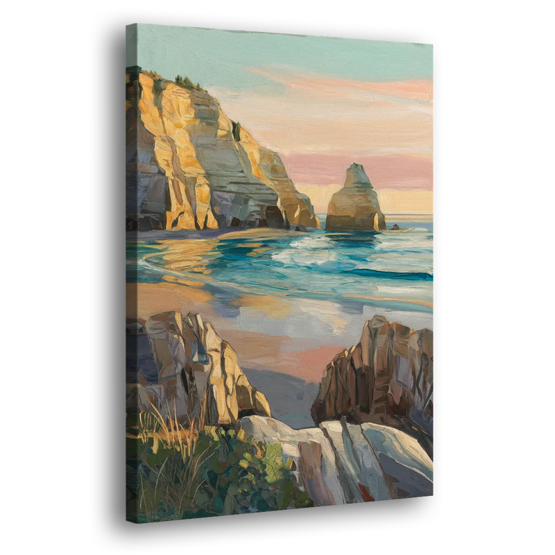 Bandon Ocean Cliffs - Canvas Print Art Sides