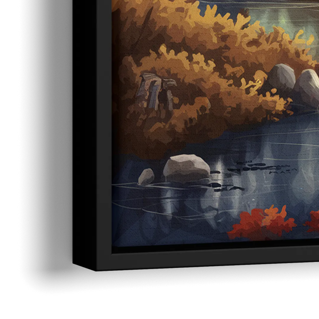 Gatlinburg Cabin in the Woods - Close-Up Black Frame Canvas